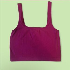 Bozzolo hot pink Fitted Crop Tank Top Yoga Pilates